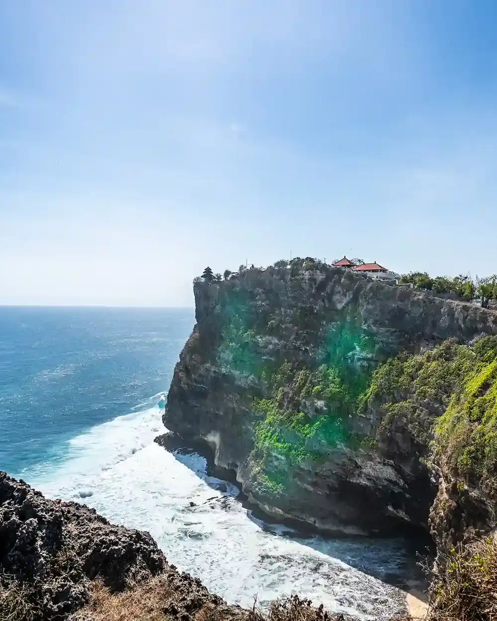 Limestone cliffs and surf on the Uluwatu coast, Bali